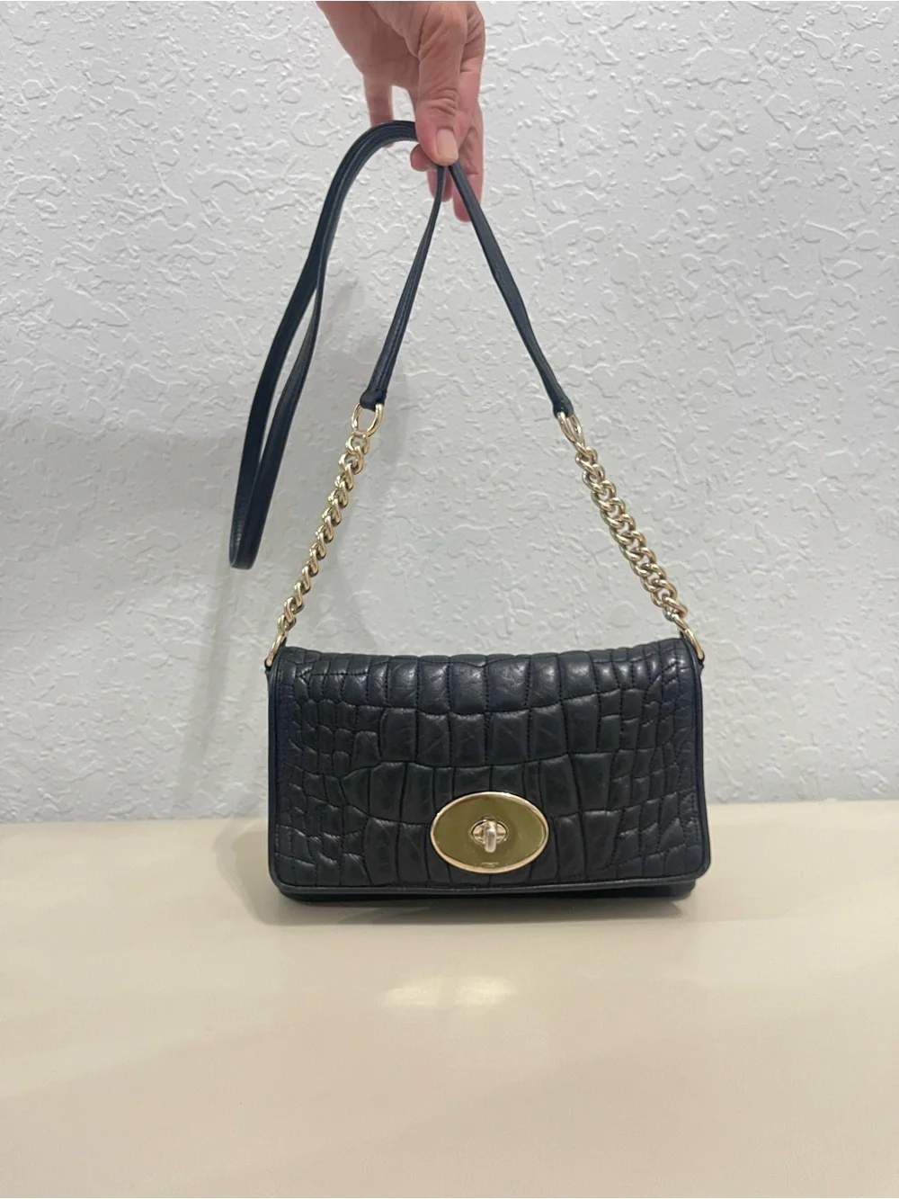 Coach Black Quilted Shoulder Bag with Gold Hardware